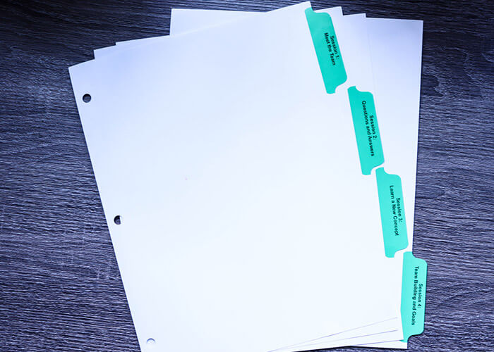 Custom Paper Tabs