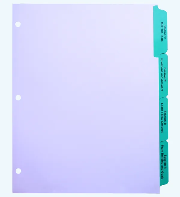 Index tab dividers with green Mylar reinforced tabs on white index stock
